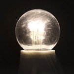 Лампа шар Е27 6 LED Ø45мм - белая, прозрачная колба, эффект лампы накаливания, 1шт