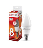 Лампа светодиодная LED-СВЕЧА-VC 8Вт свеча 6500К холод. бел. E14 760лм 230В IN HOME 4690612024806, 1шт