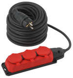 Удлинитель силовой ЭРА UK-3e-3x1,5-30m-IP44(KG) с заземлением 3 розетки каучук 30м КГ 3х1,5мм2 IP44, 1шт