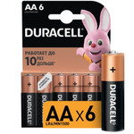 Алкалиновая батарейка Duracell LR6-6BL BASIC, 6шт