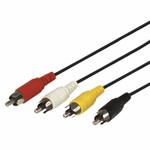 Шнур 4 RCA - 4 RCA, 3м, черный REXANT, 10шт