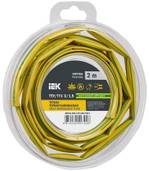 Трубка термоусадочная ТТУ нг-LS 3⁄1.5 желт./зел. (уп.2м) IEK UDR12-003-D15-002-K52-T, 1УП.2 м