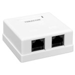 Розетка настенная TERACOM кат.5E неэкранированная 2 порта RJ-45 Dual IDC бел. EKF TRC-WBOX-2RJ45-5EUTP-WH, 1шт
