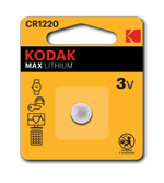 Батарейки Kodak CR1220-1BL MAX Lithium, 1шт