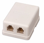 Розетка телефонная внешняя, 2 порта UTP, RJ-14 (6P4C), CAT 3 REXANT, 50шт