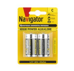 Элемент питания алкалиновый C/LR14 94 754 NBT-NE-LR14-BP2 (блист.2шт) NAVIGATOR 94754, 1упак. 2шт