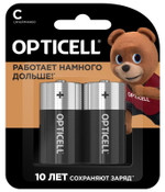 Элемент питания алкалиновый C/LR14 1.5В (блист. 2шт) Basic Opticell 5051004, 1УП.2 шт