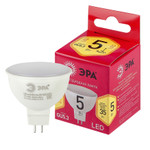 Лампочка светодиодная ЭРА RED LINE LED MR16-5W-827-GU5.3 R GU5.3 5 Вт софит теплый белый свет, 1шт