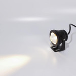 Светодиодный прожектор 10 Watt (круглый черный) 12V (теплый белый 3000K), 1шт