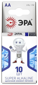 Батарейки ЭРА LR6-10BL компактный SUPER Alkaline, 10шт