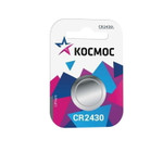 Элемент питания литиевый CR2430 1хBL (блист.1шт) КОСМОС KOCR24301BL, 1упак. 1шт