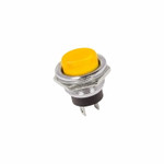 Выключатель-кнопка металл 250V 2А (2с) OFF-(ON) Ø16.2 желтая (RWD-306) REXANT, 10шт