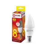 Лампа светодиодная LED-СВЕЧА-VC 8Вт свеча 3000К тепл. бел. E14 760лм 230В IN HOME 4690612020426, 1шт