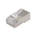 Разъем сетевой LAN на кабель, штекер 8Р8С (RJ-45), под обжим, в экране, 10шт. REXANT, 10шт