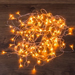 Гирлянда светодиодная универсальная 100 LED ТЕПЛЫЙ БЕЛЫЙ 10 метров, прозрачный ПВХ, с контроллером, 1шт