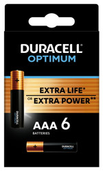 Батарейки Duracell 5014066 ААА алкалиновые 1,5v 6 шт. LR03-6BL Optimum, 6шт