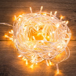Гирлянда Твинкл Лайт 10 м, прозрачный ПВХ, 80 LED, цвет ТЕПЛЫЙ БЕЛЫЙ, 1шт