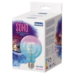 Led-sf01-4w/soho/e27/cw blue/wine gls77tr лампа светодиодная soho. синяя/винная колба. спиральный филамент. картон. тм uniel, 1шт