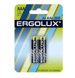 Элемент питания алкалиновый AAA/LR03 1.5В Alkaline BL-2 (блист.2шт) Ergolux 11743, 1упак. 2шт