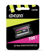 Аккумулятор 16340 3.7В Li-Ion 700мА.ч без платы защиты BL-1 ФАZА 5039087, 1шт