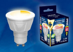 Led-jcdr 6w/ww/gu10/fr/dim plp01wh лампа светодиодная, диммируемая. форма «jcdr», матовая. серия яркая. теплый белый свет (3000K). Картон. ТМ Uniel, 1шт