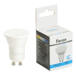 Лампа светодиодная, (5W) 230V GU10 6400K MR11, LB-272, 1шт