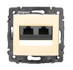 Механизм розетки комп. 2-м СП Valena RJ45 + RJ45 CAT.5E UTP сл. кость Legrand 774139, 1шт