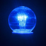 Лампа шар Е27 6 LED Ø45мм - синяя, прозрачная колба, эффект лампы накаливания, 1шт