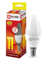 Лампа светодиодная LED-СВЕЧА-VC 11Вт свеча 3000К тепл. бел. E14 1050лм 230В IN HOME 4690612020464, 1шт
