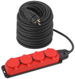 Удлинитель силовой ЭРА UK-4e-3x1,5-50m-IP44(KG) с заземлением 4 розетки каучук 50м КГ 3х1,5мм2 IP44, 1шт