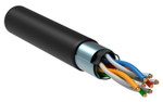 Кабель витая пара F/UTP кат.5E 4х2х24AWG solid CU LDPE Outdoor черн. (м) GENERICA BC3-C5E04-339-305-G, 1м
