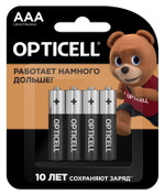 Элемент питания алкалиновый AAA/LR03 (блист. 4шт) Basic Opticell 5051002, 1УП.4 шт.