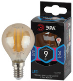 Лампочка светодиодная ЭРА F-LED P45-9W-840-E14 gold E14 / Е14 9Вт филамент шар золотистый нейтральный белый свет, 1шт