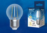 Led-g45-9w/4000k/e27/cl/dim gla01tr лампа светодиодная диммируемая. форма “шар”, прозрачная. серия air. белый свет (4000K). Картон. ТМ Uniel., 1шт