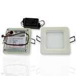 Светодиодная панель L10024 (220V, 4.8W, квадрат, 100x100mm) (теплый белый 3000K), 1шт