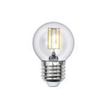 Led-g45-5w/ww/e27/cl/dim gla01tr лампа светодиодная диммируемая. форма “шар”, прозрачная. серия air. теплый белый свет (3000K). Картон. ТМ Uniel, 1шт