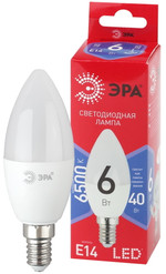 Лампочка светодиодная ЭРА RED LINE LED B35-6W-865-E14 R Е14 / E14 6 Вт свеча холодный дневной свет, 1шт
