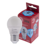 Лампочка светодиодная ЭРА RED LINE LED P45-8W-840-E27 R E27 / Е27 8Вт шар нейтральный белый свет, 1шт