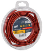 Трубка термоусадочная ТТУ нг-LS 6⁄3 красн. (уп.2м) IEK UDR12-006-003-002-K04-T, 1УП.2 м