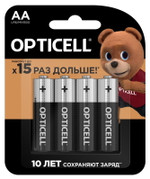 Элемент питания алкалиновый AA/LR6 (блист. 4шт) Basic Opticell 5051001, 1УП.4 шт.