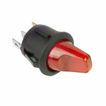Выключатель клавишный круглый 12V 16А (3с) ON-OFF красный с подсветкой (RWB-224, SС-214) REXANT, 10шт