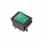 Выключатель клавишный 250V 16А (4с) ON-OFF зеленый с подсветкой (RWB-502, SC-767, IRS-201-1) REXANT, 10шт