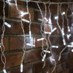 Гирлянда светодиодная Бахрома (Айсикл), 2,4х0,6м, 88 LED БЕЛЫЙ, белый ПВХ, IP65, эффект мерцания, 230В NEON-NIGHT (нужен шнур питания 303-500-1), 1шт
