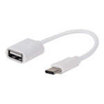 Кабель OTG Type C на USB/2,4A/PVC/white/15cm/REXANT, 10шт