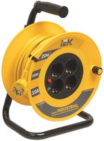 Удлинитель на катушке 4х20м с заземл. 10А IP20 Industrial УК20 3х1 термозащита IEK WKP14-10-04-20, 1шт