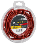 Трубка термоусадочная ТТУ нг-LS 4⁄2 красн. (уп.2м) IEK UDR12-004-002-002-K04-T, 1УП.2 м