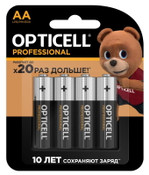 Элемент питания алкалиновый AA/LR6 (блист. 4шт) Professional Opticell 5052001, 1УП.4 шт.