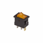 Выключатель клавишный 12V 15А (3с) ON-OFF желтый с подсветкой Mini (RWB-206-1, SC-768) REXANT, 10шт