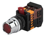 Эра кнопка ablf-22 красный d22мм неон/240в 1з+1р, 1шт