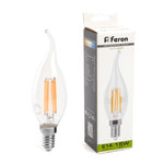 Лампа светодиодная, (15W) 230V E14 4000K прозрачная, LB-718, 1шт